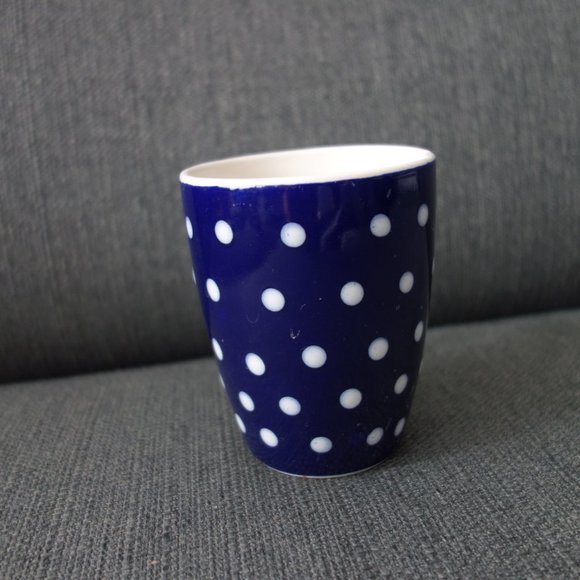 Blue Ceramic Mug with White Dots - Picture 2 of 10